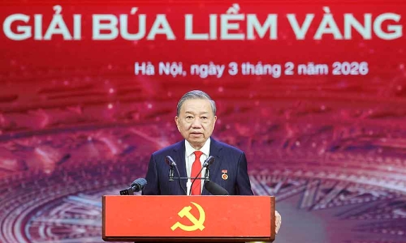 Phát biểu của Tổng Bí thư Tô Lâm tại Lễ tuyên dương Bí thư chi bộ xuất sắc và trao giải Búa liềm vàng