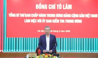 Tổng Bí thư Tô Lâm: Chuyển mạnh công tác kiểm tra, giám sát sang phòng ngừa từ sớm, từ xa
