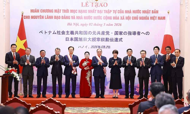  Nhật Bản trao Huân chương Mặt trời mọc tặng nguyên lãnh đạo Đảng, Nhà nước Việt Nam