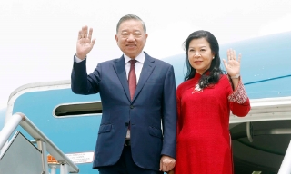 Tổng Bí thư, Chủ tịch nước Tô Lâm và Phu nhân đến thủ đô Manila thăm cấp Nhà nước Cộng hòa Philippines