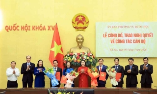 Công bố, trao Nghị quyết của Ủy ban Thường vụ Quốc hội về công tác cán bộ