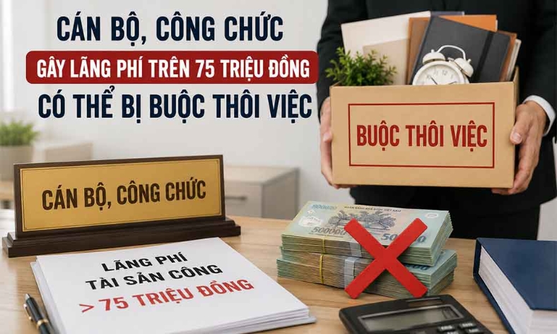  Cán bộ, công chức gây lãng phí trên 75 triệu đồng có thể bị buộc thôi việc