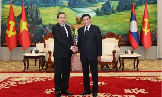 Chủ tịch Quốc hội Trần Thanh Mẫn hội kiến Tổng Bí thư, Chủ tịch nước Lào
