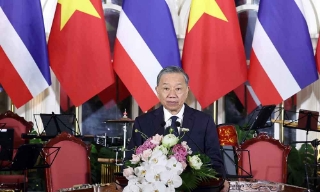 Tổng Bí thư, Chủ tịch nước Tô Lâm chủ trì chiêu đãi Nhà vua Vương quốc Thái Lan và Hoàng hậu