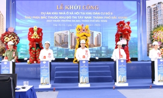 Bí thư Thành ủy Bắc Ninh Nguyễn Hồng Thái dự lễ khởi công dự án Nhà ở xã hội tại Khu dân cư số 3