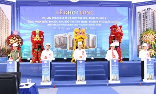 Bí thư Thành ủy Bắc Ninh Nguyễn Hồng Thái dự lễ khởi công dự án Nhà ở xã hội tại Khu dân cư số 3