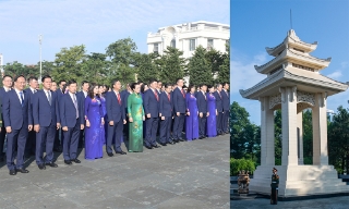 Các đồng chí lãnh đạo tỉnh Bắc Ninh dâng hương tưởng niệm các Anh hùng liệt sĩ