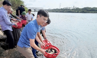 Bắc Ninh: Thả 60.000 con cá giống tái tạo nguồn lợi thuỷ sản