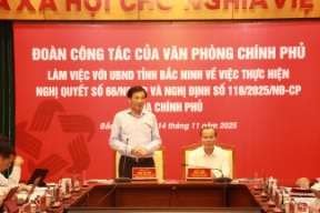 Đoàn công tác Văn phòng Chính phủ làm việc với UBND tỉnh Bắc Ninh