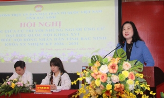 Ứng cử viên  đại biểu Quốc hội và HĐND tỉnh tiếp xúc cử tri tại phường Vũ Ninh và Nam Sơn