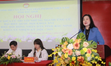  Ứng cử viên  đại biểu Quốc hội và HĐND tỉnh tiếp xúc cử tri tại phường Vũ Ninh và Nam Sơn