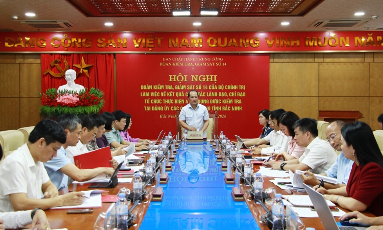  Đoàn kiểm tra số 14 của Bộ Chính trị làm việc với Đảng ủy Các cơ quan Đảng tỉnh Bắc Ninh