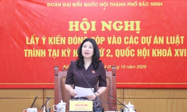  Đoàn đại biểu Quốc hội thành phố Bắc Ninh lấy ý kiến đóng góp vào một số dự án luật