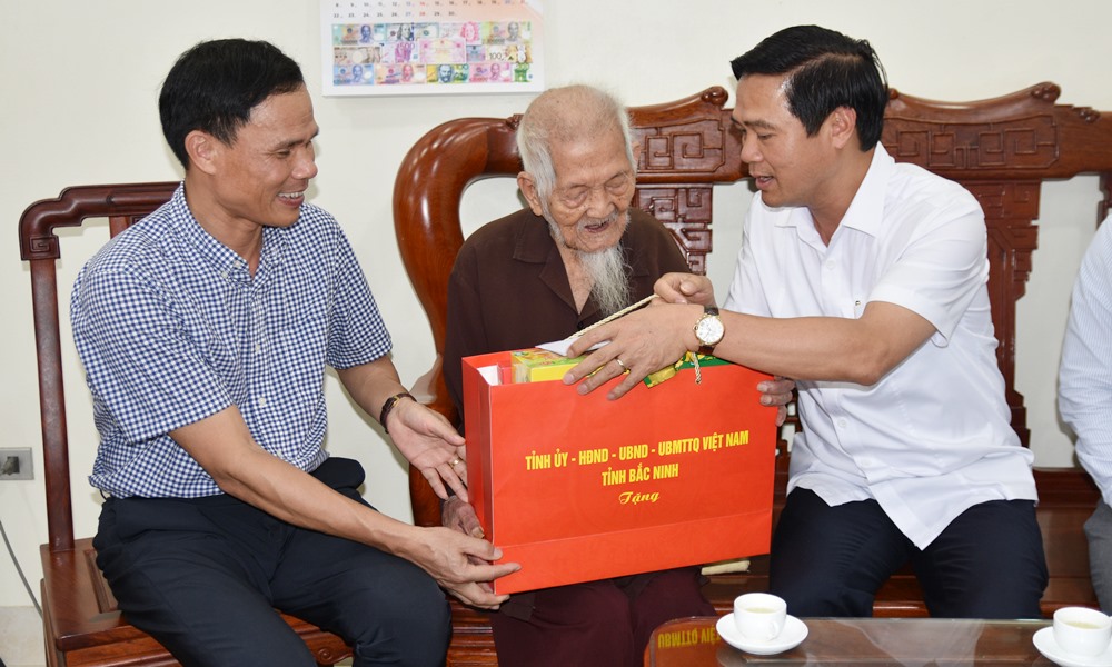  Phó Chủ tịch UBND tỉnh Bắc Ninh Lê Xuân Lợi thăm, tặng quà người cao tuổi tại xã Trung Chính và Liên Bão