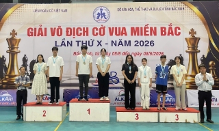 Bắc Ninh xếp thứ 3 toàn đoàn Giải vô địch Cờ vua miền Bắc