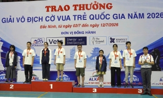 Bắc Ninh giành 23 huy chương tại Giải vô địch Cờ vua trẻ quốc gia 2026