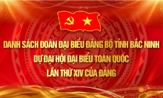 Danh sách đoàn Đại biểu Đảng bộ tỉnh Bắc Ninh dự Đại hội đại biểu toàn quốc lần thứ XIV của Đảng
