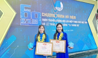 Hai cán bộ Hội Liên hiệp Thanh niên tỉnh Bắc Ninh được trao Giải thưởng “15 tháng 10” năm 2025
