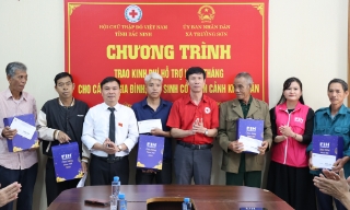 Hội Chữ thập đỏ tỉnh Bắc Ninh trao 170 triệu đồng hỗ trợ các gia đình có hoàn cảnh đặc biệt khó khăn